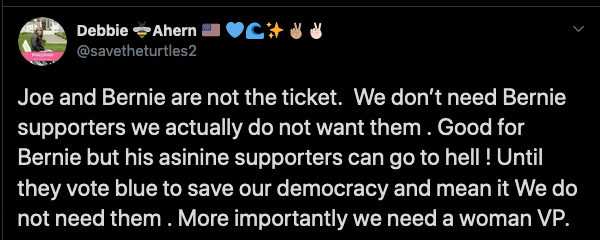 It was never about unity to these Biden supporters. They're never going to reach out to Bernie supporters.