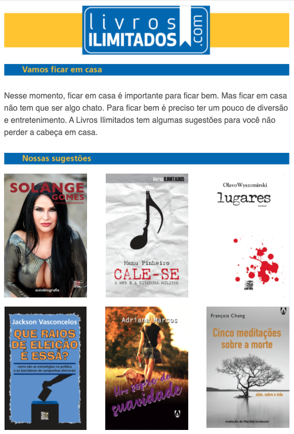 LivroIlimitado's tweet photo. Fique em casa e leia um livro!

Acesse: https://t.co/s4voVGXLP5

#livrosilimitados https://t.co/9ueL5bhEqn