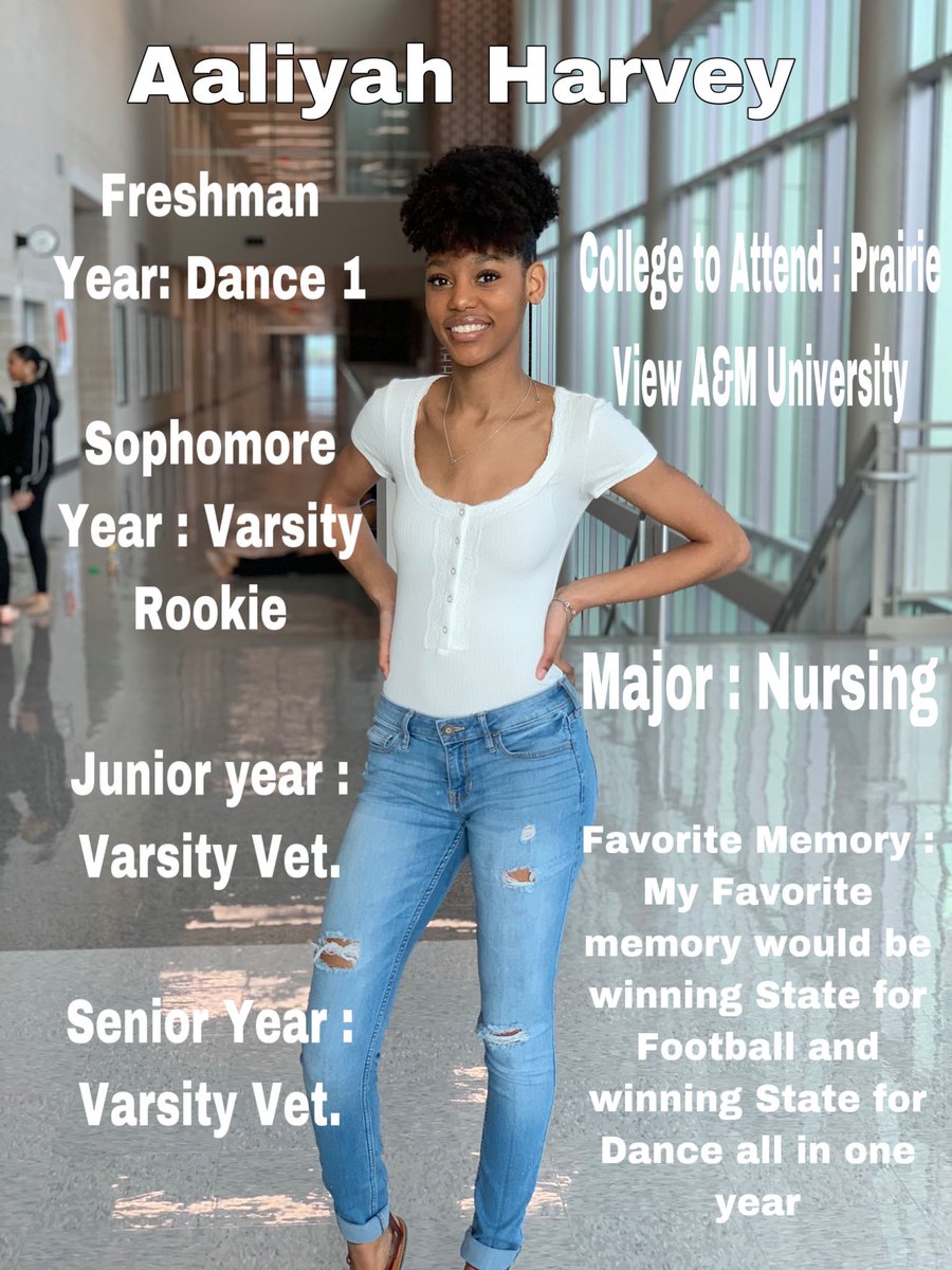 Our Senior Spotlight of the day goes to the gorgeous Aaliyah Harvey!! Your talent, work ethic, and perseverance never goes unnoticed! We love you AALIYAH💙✨