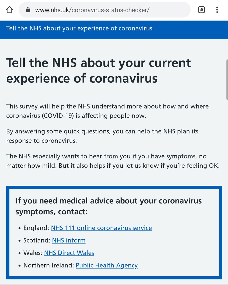 There appears to be something similar on a NHS website too, but after using it, I think it’s for one time usage though  https://www.nhs.uk/coronavirus-status-checker/ 8/n