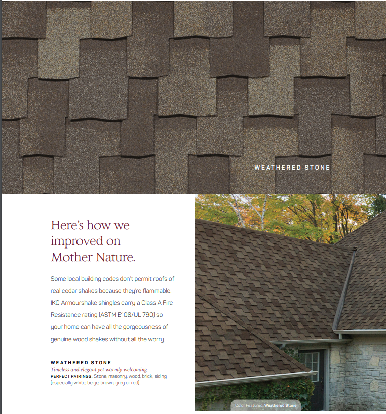 IowaIKORoofing's tweet photo. Just as stone counter tops and high-end finishes can transform your home inside, so can #IKO #Armourshake premium laminated shingles elevate its outside. The extreme thickness, beautiful sculpted profile, extra-large dragons teeth, create a high-end designer appeal. https://t.co/ZcUPDxaVbw