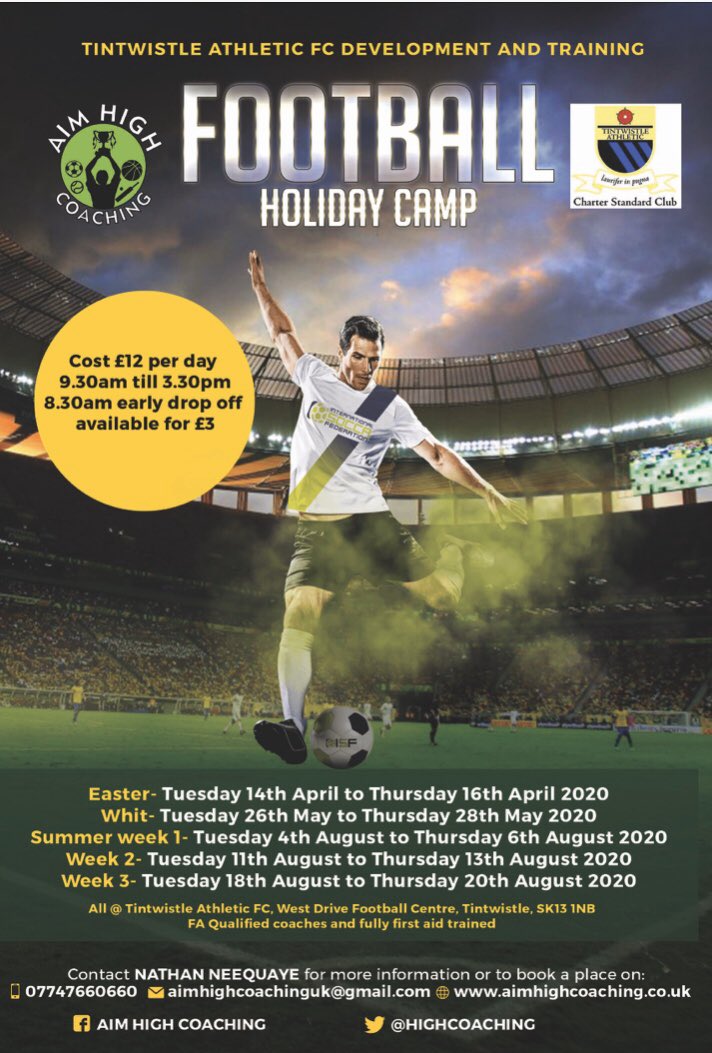 HighCoaching's tweet photo. Absolutely gutted to not be getting things ready for our #Tintwistle football camp which should be starting tomorrow. 😔
Hopefully things will have settled down and we will be able to run our May holiday ￼camp. 🤞🏽. Stay safe everyone and hopefully we will see you all again soon. https://t.co/kNrCXxfXXY
