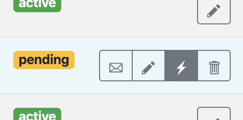 New NS admin portal feature: you can now manually activate a pending NSOL learner if they need the assistance. By clicking the lightning bolt icon, the membership is changed from "pending" to "active" and the admin/proctor is given the option to set the learner’s password.