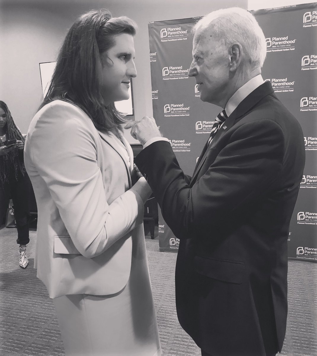 I met Joe Biden last year. He was kind, thoughtful, and completely engaged. When I brought up trans rights, he got very serious. He leaned in and with a finger pointed my way, said: “I am in this fight with you. Trans rights are human rights.”I believe him.  #Biden2020