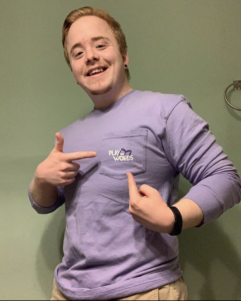 PlayOnWordsFred's tweet photo. It’s great to see our members still representing POW! We hope you are all staying safe and healthy! Happy #merchmonday https://t.co/UVLQpCHuBj