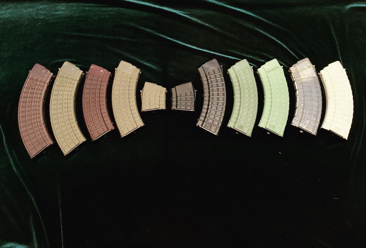 ARSENALinc's tweet photo. What does your mag collection look like? #magchallenge
📷 @kalasashko
The Arsenal 7.62 polymer waffle mag rainbow. Only one missing is the smoke translucent.
#762x39 #ak47 #kalash #arsenal #bulgaria #plum #762 #arsenalinc #arsenalak #arsenalinc #slr107 #magrainbow https://t.co/0YpQ8euPNN
