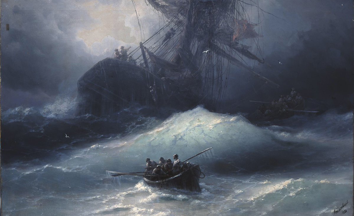 I haven't added to this thread for a couple of weeks, but this is what Twitter has felt like for the last week or two (or 3 or 784). "The Wreck" by Ivan Aivazovsky.