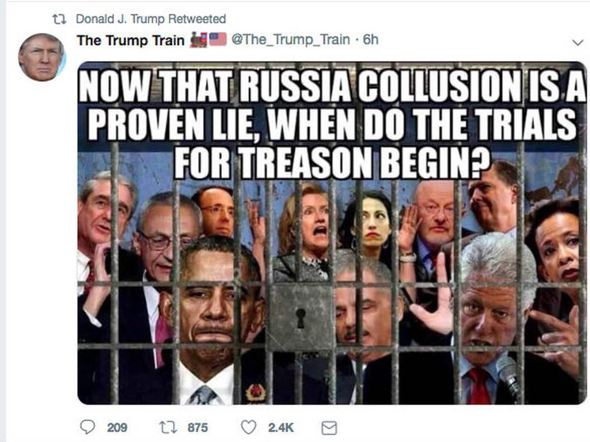 14) Would POTUS retweet a meme like this if he had no intention of bringing to justice those who illegally spied on him?