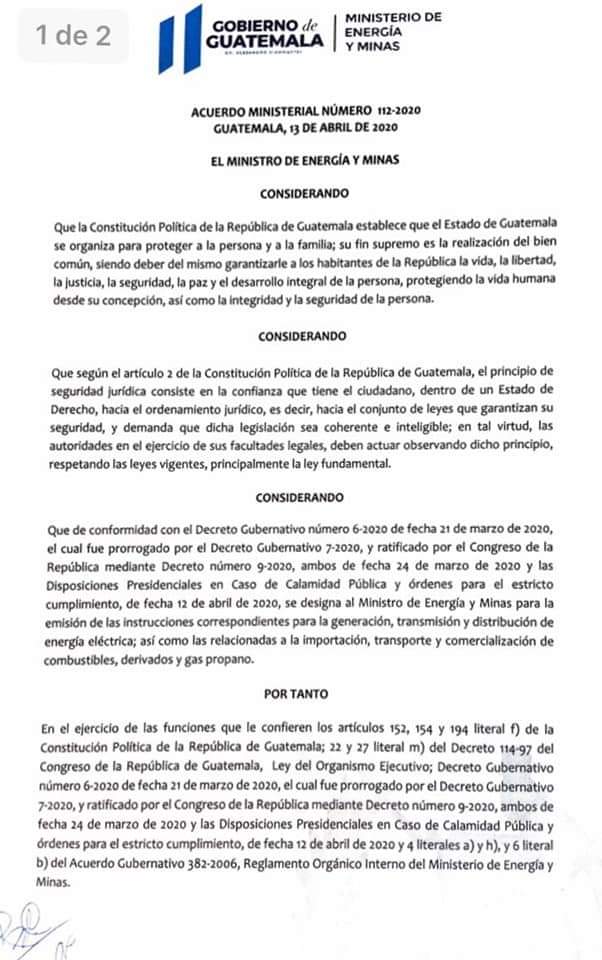 miningworksgt's tweet photo. #AHORA| 
Estás son las disposiciones emitidas por el Ministerio de Energía y Minas, con motivo de la emergencia por #CovidGt19 #MinigWorksGT #JuntosSaldremosAdelante. https://t.co/kLfiVSeuQP
