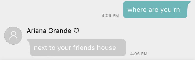 Here’s some more texts that they sent me that creeped me out, The last one by Ariana grande is the creepiest, Basically me and my mom were fighting and I went up to my room and started crying and she sent me this...