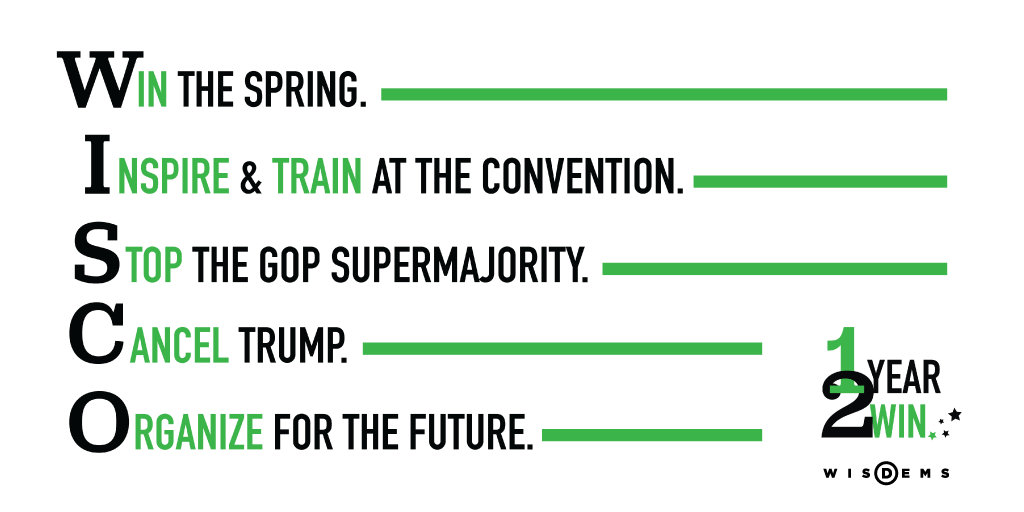 In fact, we decided to make "Win the spring"—most of all, the Supreme Court race—the first fight in our WISCO plan for the year. You might've seen me tweeting about it last summer and fall.