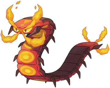 Centiskorch is the bug behind the slaughter. This great fire bug launches itself at enemies and will make sure you are well done and extra crispy. Just like bacon!