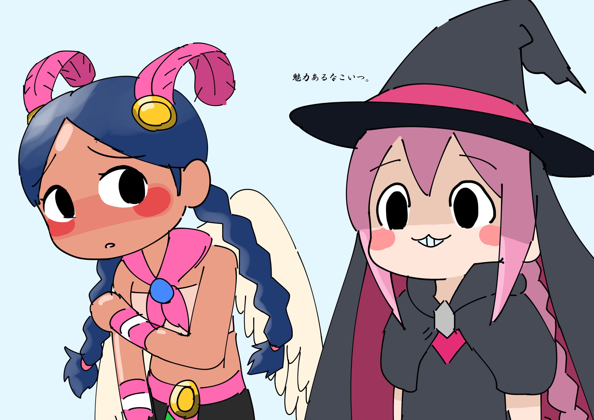 ひろぱ ボーッと何かを見ているリリィと 自分が見られていると察して恥じらうチャスカ 太鼓の達人 イラスト T Co O3xai8vdpa Twitter