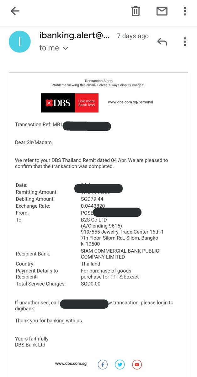 so once the whole procedure is complete, your bank would send an email that the transaction is completed and confirmed. mine looks something like this.