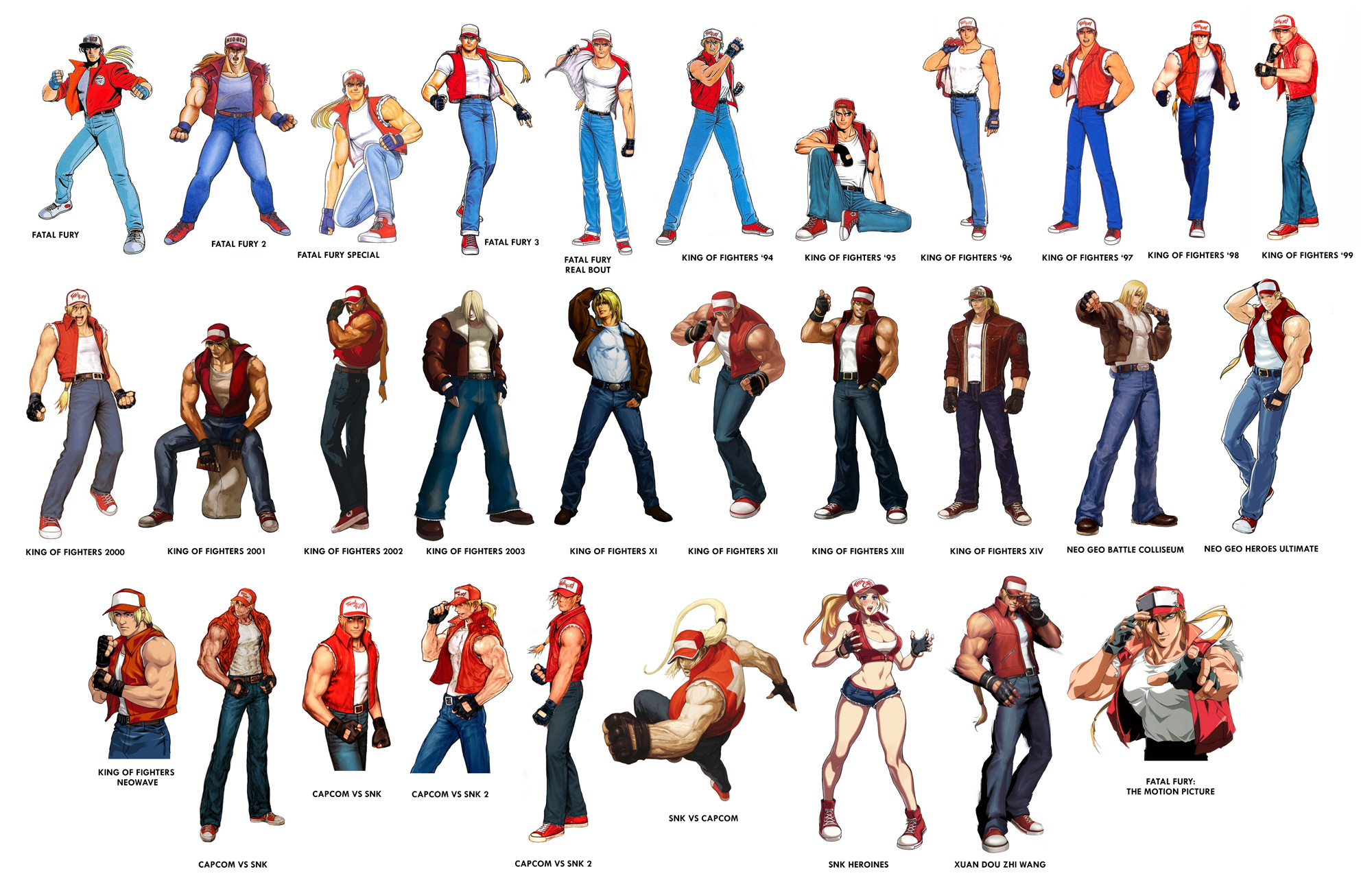 Matt Moylan 🇨🇦 on X: The art history of Terry Bogard, of SNK's Fatal Fury  and King of Fighters.  / X