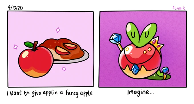 So round and regal~! Here's a little comic @ribbonfly1 commissioned me to make!

#pokemon #applin 