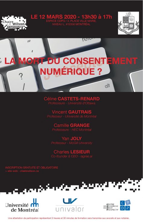Vidéos de la conférence "La mort du consentement numérique?" du 12 mars 2020 - *lesconferences.ca/listes/mort-du…*