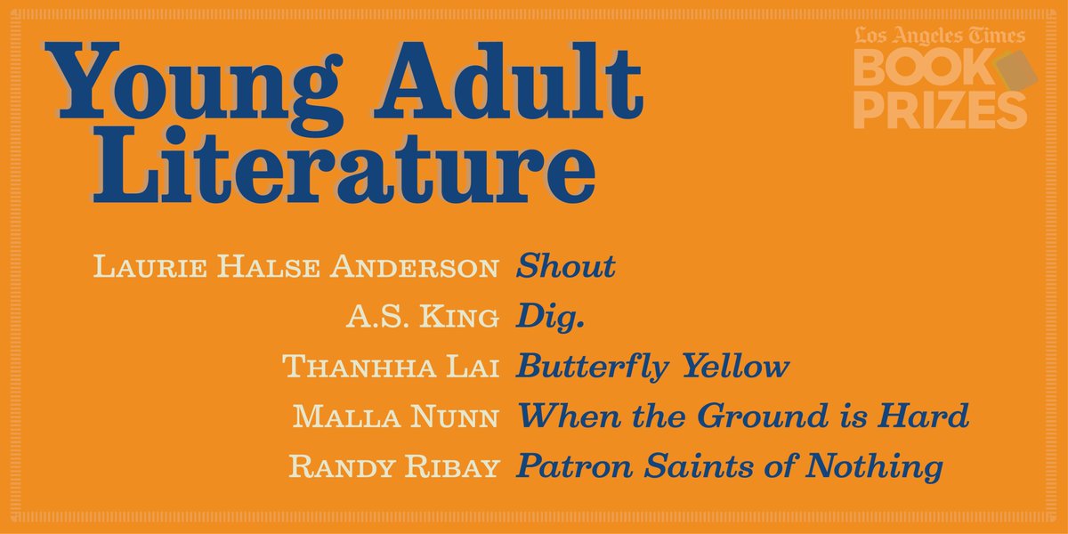 Young Adult Literature could go to… https://www.latimes.com/entertainment-arts/books/story/2020-02-19/los-angeles-times-book-prizes-2019-finalists