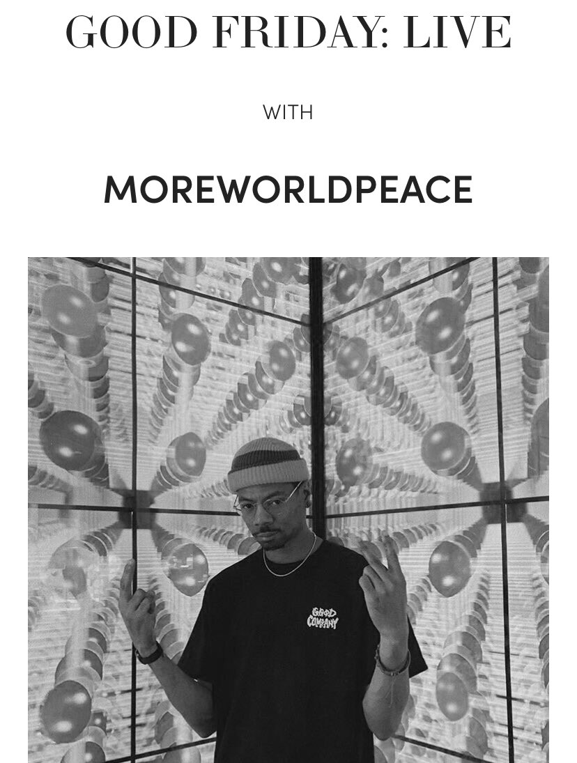 weareroundtable's tweet photo. Check out the latest mix from  @moreworldpeace for our GOOD FRIDAY: LIVE with @nomaadic_ 

Link: https://t.co/t9spqBQNph https://t.co/Tjs7a4GRg7