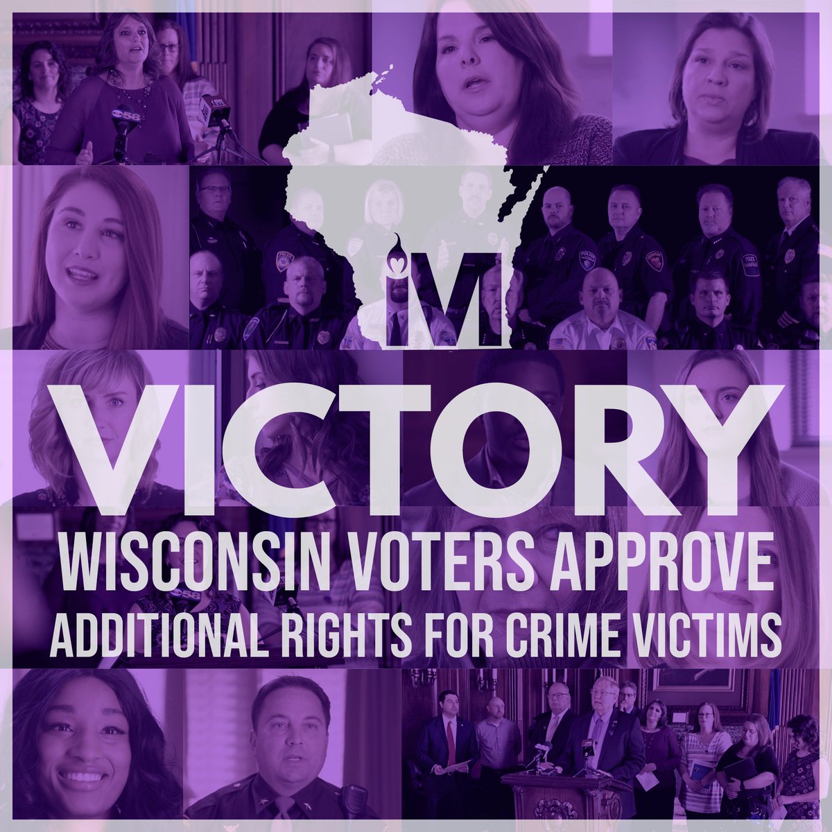 MarsysLawforWI's tweet photo. To all of the #Wisconsin residents who cast votes of support for additional rights for crime victims: thank you for standing with survivors. #MLWI https://t.co/eVXG38iwLX