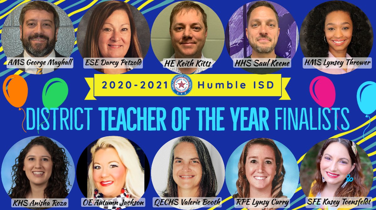 It has been an exciting day of surprises for the #HumbleISD 2020-2021 District Teacher of the Year Finalists! Congratulations to all of these amazing teachers! #Top10Finalist #TeacheroftheYear #BeTheLigtht bit.ly/2V4Hlqp