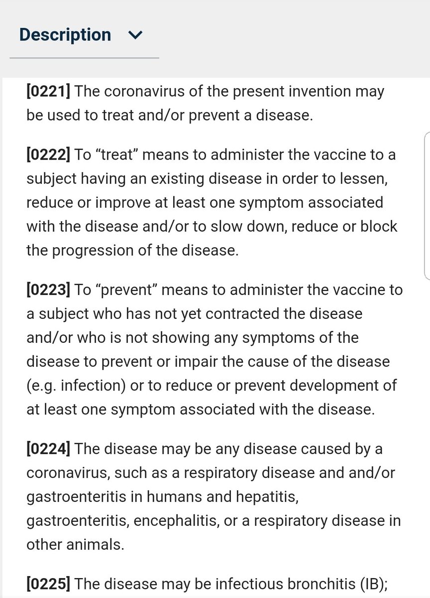 "The  #coronavirus of the invention may be used to TREAT and/or PREVENT a disease." ANIMAL and HUMAN.  #COVID19  #Bronchitis