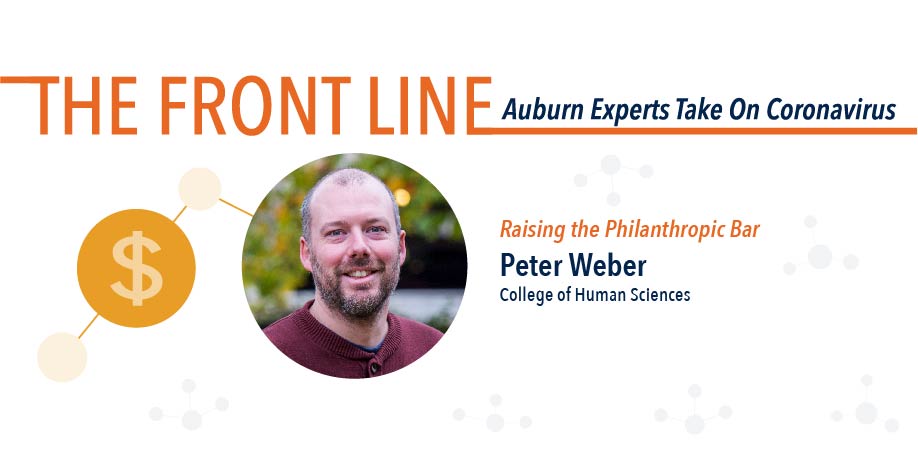 AuburnU's tweet photo. 💰Peter Weber teaches in #Auburn’s philanthropy and nonprofit studies program.
He shares his expertise in this crucial time of giving and comments on how philanthropic work benefits COVID-19 relief. #WarEagle
➡️His #ExpertAnswer: https://t.co/B9ZtWWCG7j #ExpertAnswers https://t.co/GDnZ9mTvUe