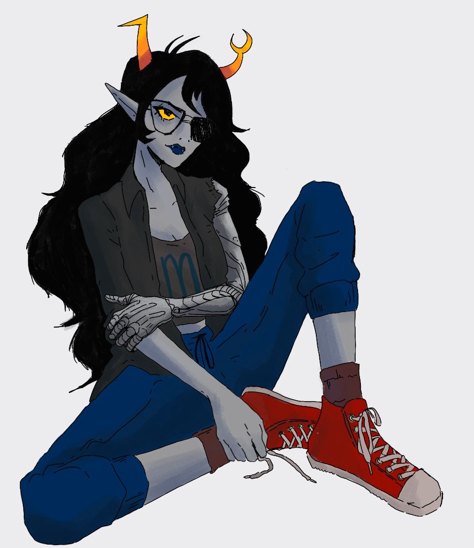 Mariahsquideri's tweet photo. Happy 4/13. Hot take: all us young teens thought we were edgy for liking Vriska when she was obviously the coolest #homestuck https://t.co/IB36xhuG8k