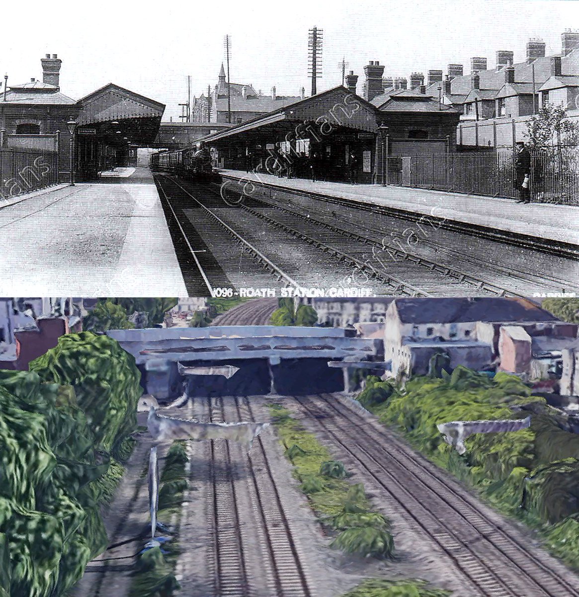 37) Roath Train Station - Located in Splott between Pearl St and Railway St and crossed by Splott Rd, part of the GWR mainline.