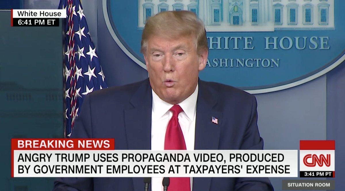 CNN: "Angry Trump Uses Propaganda Video, Produced by Government Employees at Taxpayers' Expense"