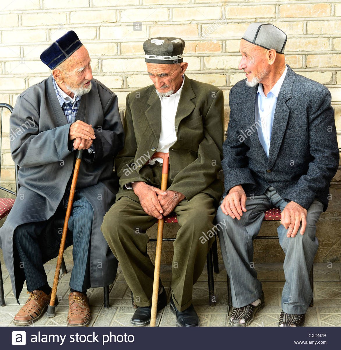 People of Samarkand: Random old Tajik men.We Tajiks have thousand faces but one same soul.