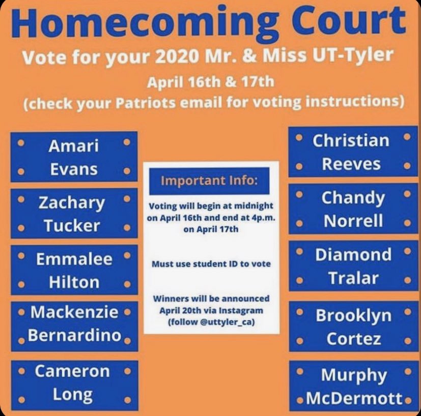 blaackuttyler's tweet photo. ATTENTION ATTENTION ATTENTION we have two ladies apart of black patriots that were chosen to be on the 2020 homecoming court &amp; we would love your vote 🥳 https://t.co/9Y5hU3kCXI