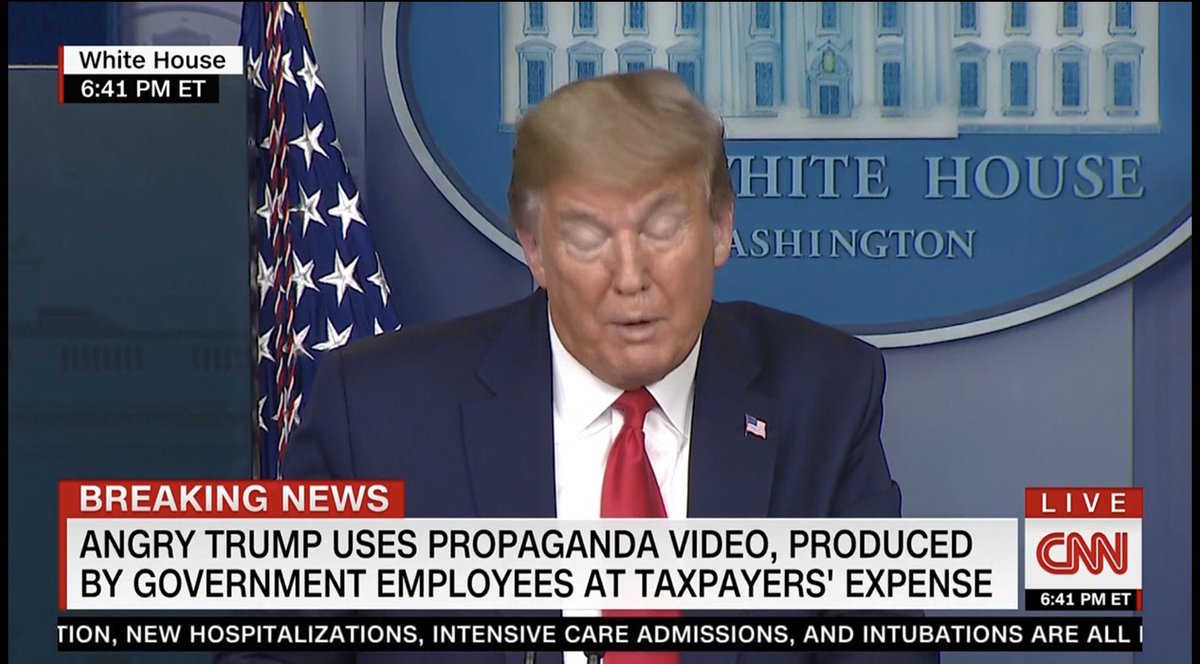  @CNN: “Angry Trump Uses Propaganda Video, Produced by Government Employees at Taxpayers’ Expense.”Of course, Trump couldn’t help but to thank his pal, Vladimir  #Putin, a master of  #propaganda. #TrumpLiesAmericansDie  #coronavirus  #COVID19  #CoronavirusPandemic