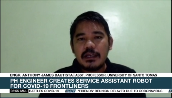 ANCALERTS's tweet photo. Engr. Anthony James Bautista: Logistic Indoor Service Assistant (LISA) Robot will be used to communicate with patients remotely. It can also deliver small items like medicines. #COVID19 #LuzonLockdown https://t.co/u9pusDgWh5