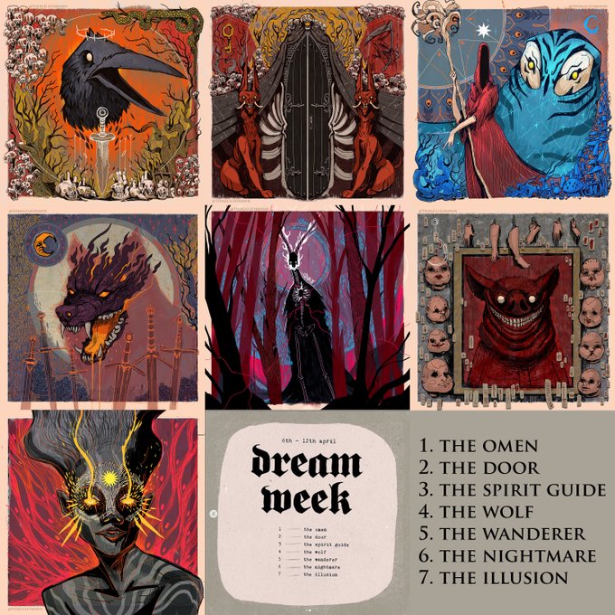 For 7 days I've worked on a small project for the #dreamweek challenge. It was quite a rush for me, since I did 1 piece per day.

I had a lot of fun and really pushed myself to create an unique look. I don't love all of them, but quite happy I've managed to get to the end. 