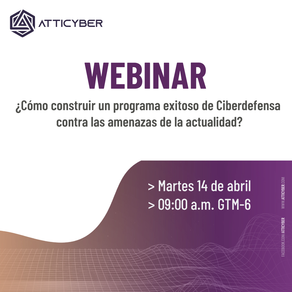 IngeniumLA's tweet image. Ingenium te invita al webinar: ¿Cómo construir un programa exitoso de Ciberdefensa contra las amenazas de la actualidad?

Impartido por ATTICYBER, empresa de Grupo Ingenium. 

Martes 14 de abril.
Regístrese aquí: bit.ly/2RisiHv