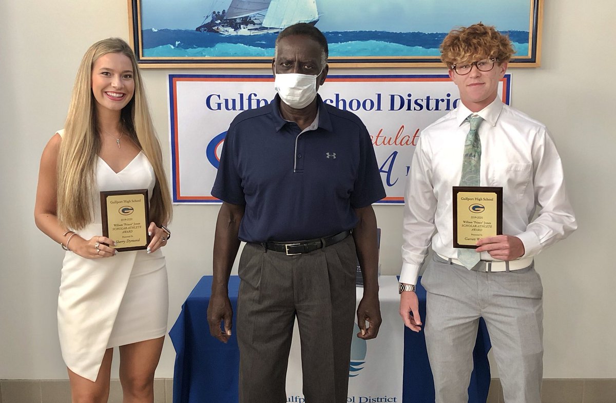 Admiral AD (@hooyah_ad) on Twitter photo Congratulations to <a href="/GulfportHigh/">Gulfport High School</a> Seniors Sherry Dymond and Garrett Waldrop! Sherry & Garrett were recognized at this evening’s GSD Board Meeting as the “Prince Jones Scholar-Athlete Award” recipients for the Class of 2020. Congratulations to <a href="/GulfportHigh/">Gulfport High School</a> Seniors Sherry Dymond and Garrett Waldrop! Sherry & Garrett were recognized at this evening’s GSD Board Meeting as the “Prince Jones Scholar-Athlete Award” recipients for the Class of 2020.