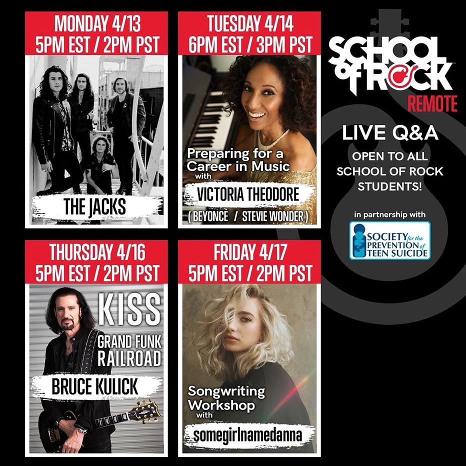 schoolofrockgdl's tweet photo. Esta semana tenemos grandes invitados en nuestros #ArtistSession ¡Ponte en contacto y pide tu acceso! #schoolofrock #sorremote #sorr https://t.co/PXyoPd5caf