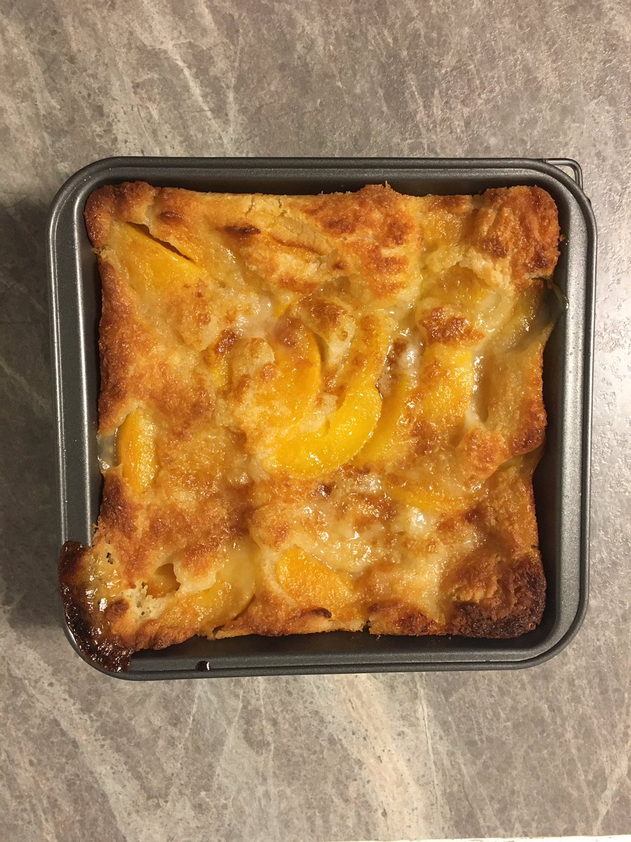 I heard it was #PeachCobblerDay. So I just pulled this out of the oven 🍑