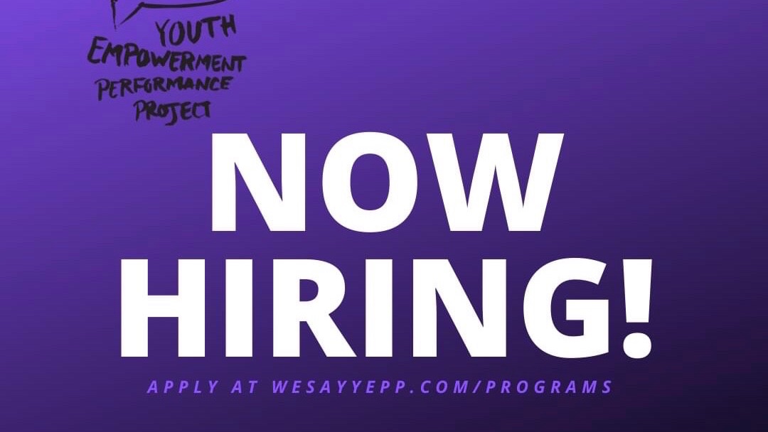 DEADLINE- April 19. We are looking for Educational Trainers for our Leadership Program. Job description & application can be accessed through our website (bit.ly/2Vwsgxc). Contact Black (Black@WeSayYEPP.com) if you have any questions! #WeSayYEPP #EndingYouthHomelessness