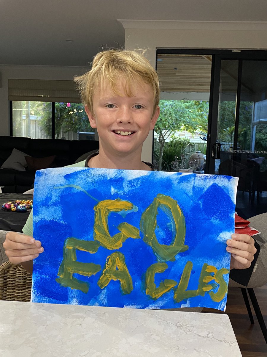 Donna Snow (@snowgal) on Twitter photo Holiday painting fun with favourite Aunty 😄👍. Someone is missing his footy. <a href="/WestCoastEagles/">West Coast Eagles</a> #EaglesAtHome Holiday painting fun with favourite Aunty 😄👍. Someone is missing his footy. <a href="/WestCoastEagles/">West Coast Eagles</a> #EaglesAtHome