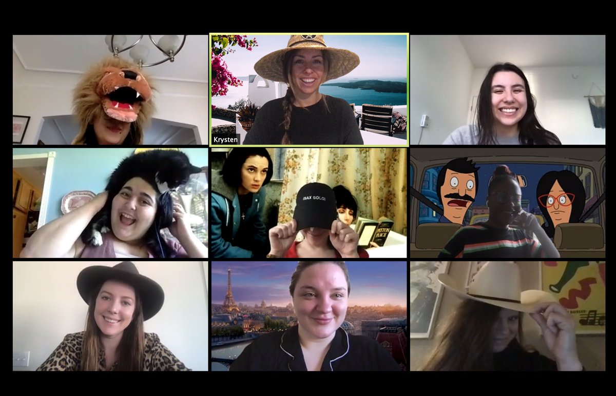 DMM's tweet photo. During our weekly virtual happy hours we hosted a Best Hat contest with winners receiving Postmates gift cards! #WeareDMM https://t.co/UUCcPIITsM