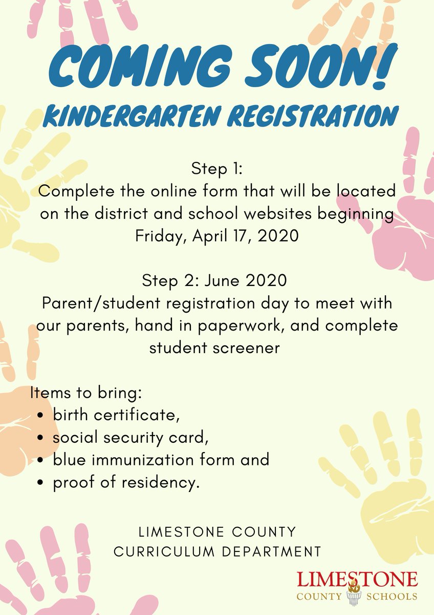 Information on registration for kindergarten
