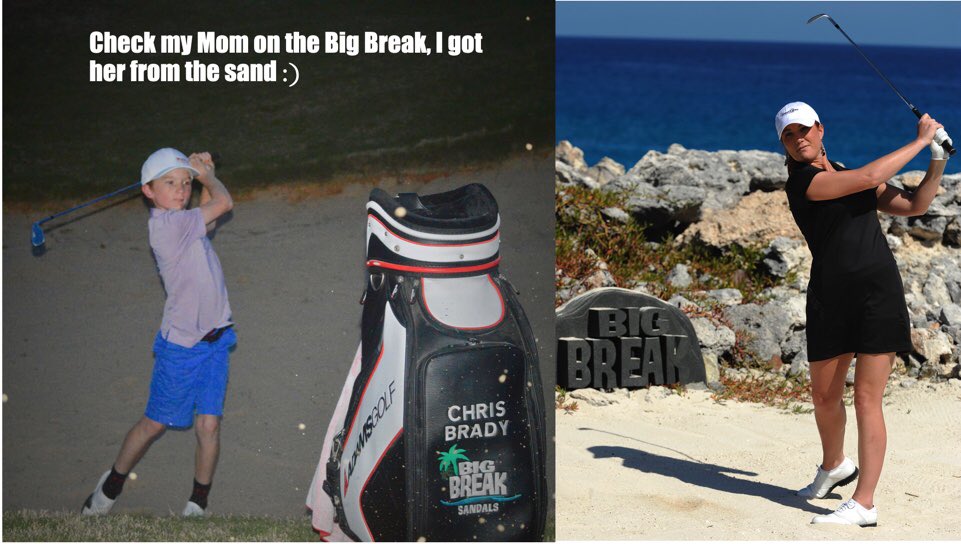 Took my mom <a href="/ChrisBradyWolfe/">Chris Wolfe</a> out to teach her how to hit the 40 yd sand shot. #BigBreak <a href="/GolfChannel/">Golf Channel</a> #redemptionshot