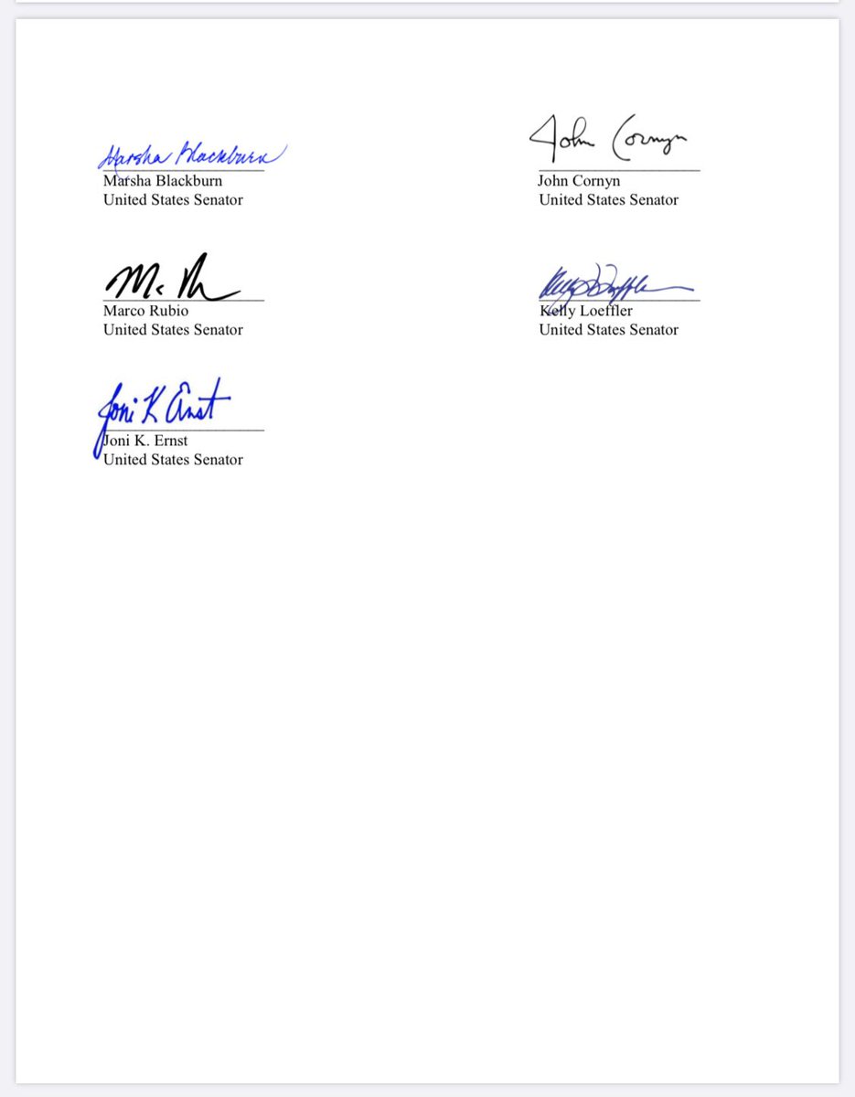 . @JohnCornyn,  @MarcoRubio,  @SenatorLoeffler, &  @SenJoniErnst joined me in calling on  @SecPompeo &  @USAmbUN to speak out against authoritarian regimes silencing free speech & reporting.