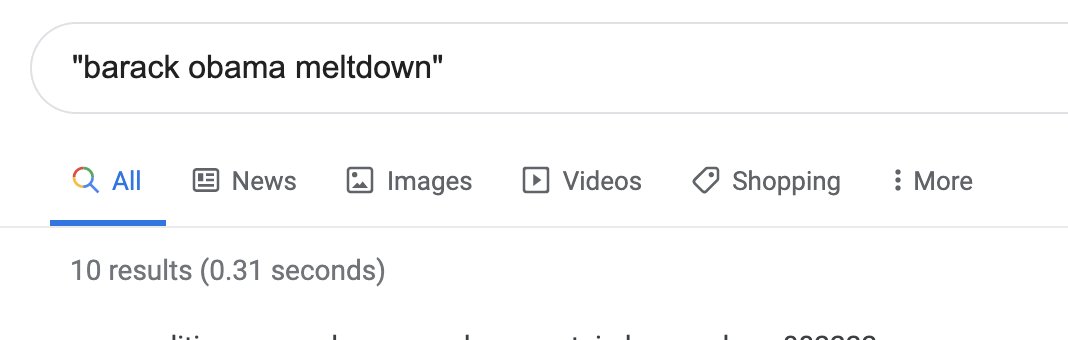 Google please show me "George W. Bush meltdown" - hmm, all of them refer to financial markets, not to the president personally
