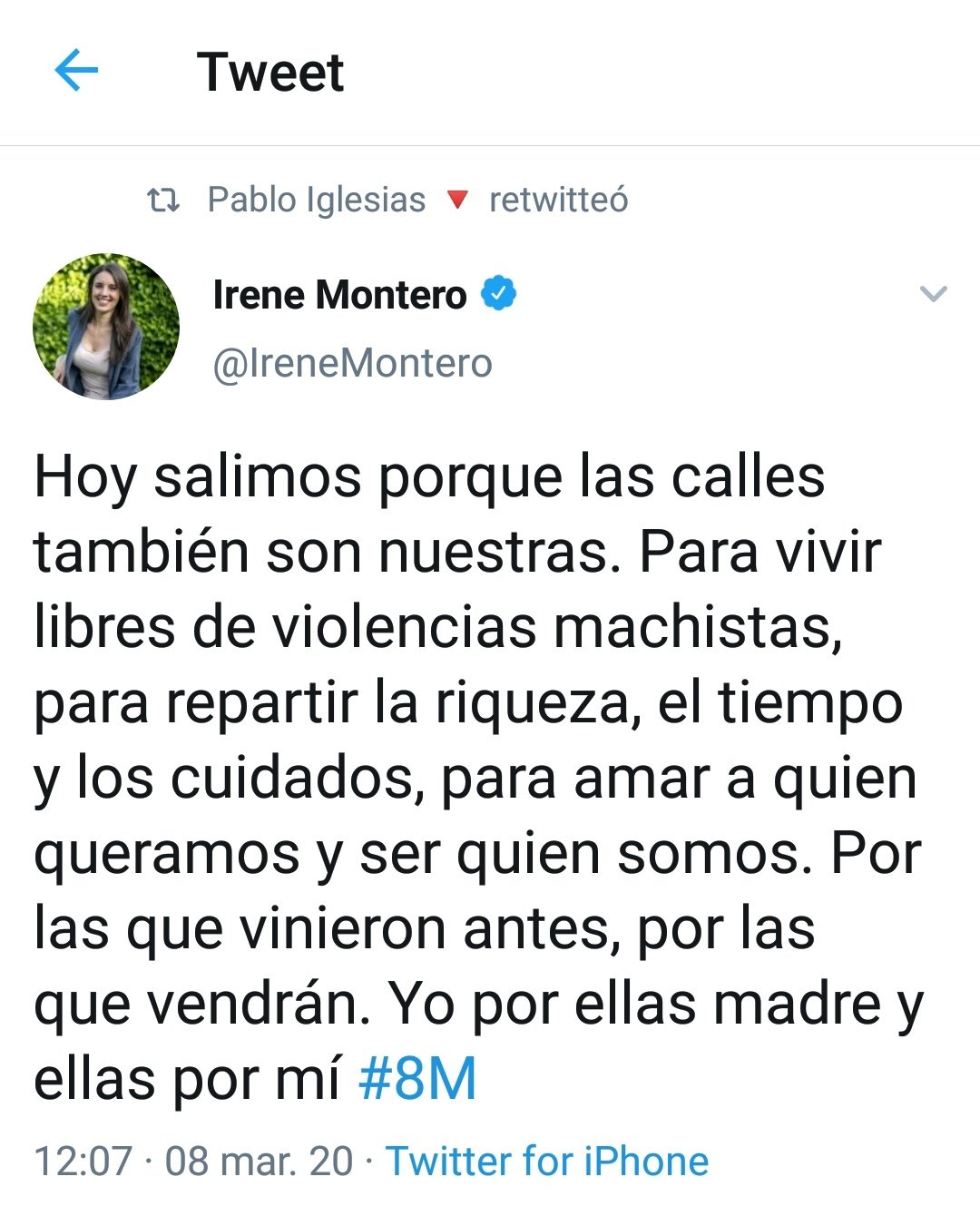 Agustin fariña peña on X: CRONOLOGÍA Y HEMEROTECA 1: Irene Montero,  publicación 8M. 2: Pablo Iglesias, anuncia que Irene Montero da Positivo  por corona virus. FALSO!!, había dado antes, el 25 de