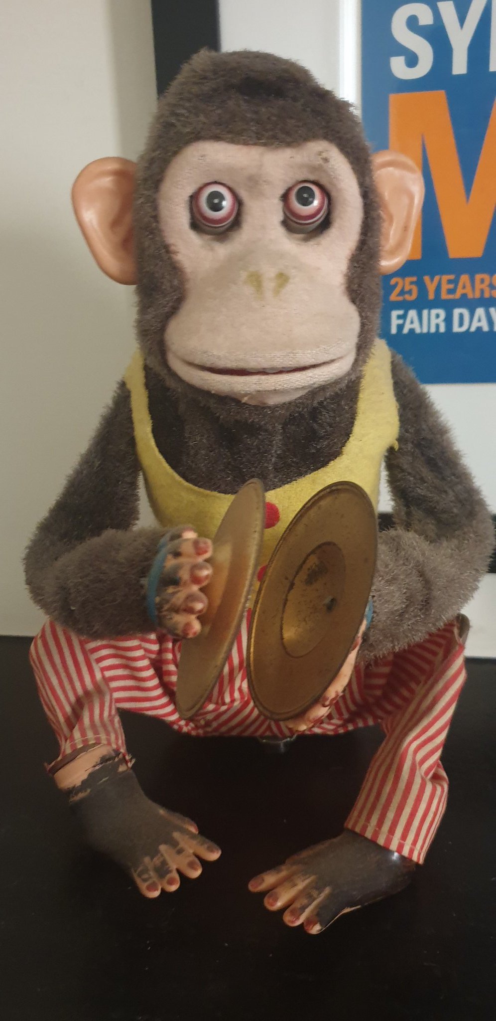 vintage clapping monkey