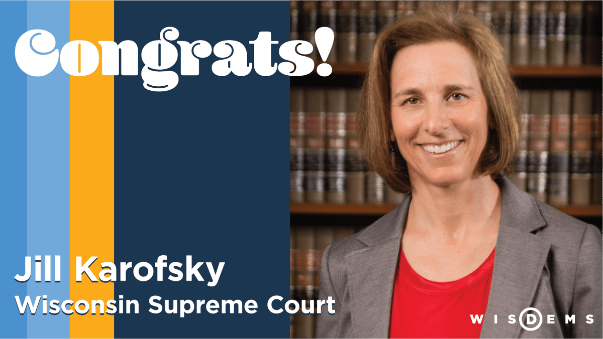 Congratulations @JudgeKarofsky on an amazing victory in the Spring Election! 

#SCOWI #JillForJustice
#WIMarchForward