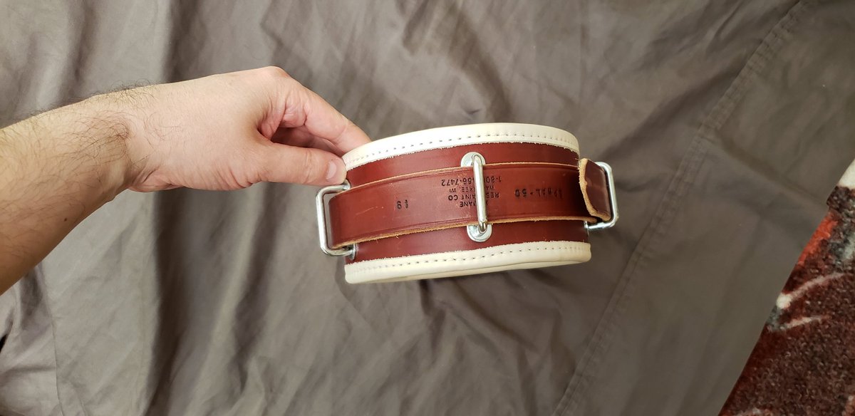 Today I'm featuring my collection of locking collars in this thread.Here is my ultra heavy-duty high-security leather padded collar from Humane Restraint. THICK rigid leather on the outside, but buttery soft leather lining inside. It has a built-in lock. This monster is HEAVY!